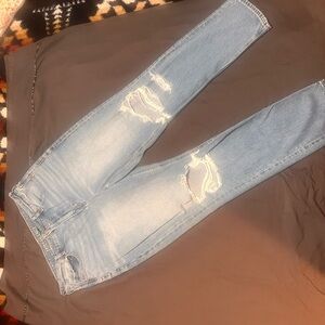 American Eagle Outfitters Light Blue Ripped Skinny Jeans